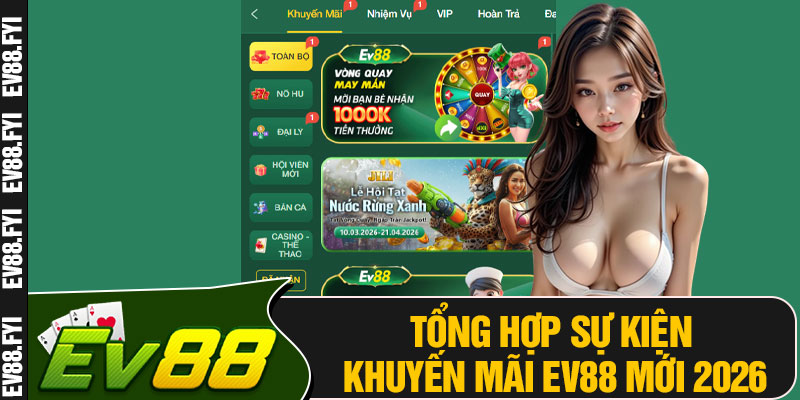 Tổng Hợp Sự Kiện Khuyến Mãi EV88 Mới 2026
